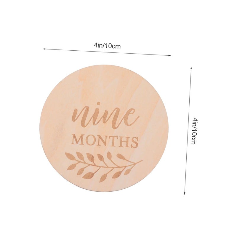 Wooden Milestone Cards 14Pcs Newborn Photography Props Safe Durable Baby Month Photo Decor - Image 2